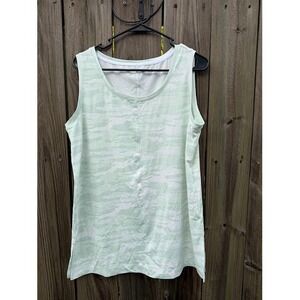 Camo Wonderly‎ Studio Tank Top Womens L Green Camouflage Scoop Neck Activewear